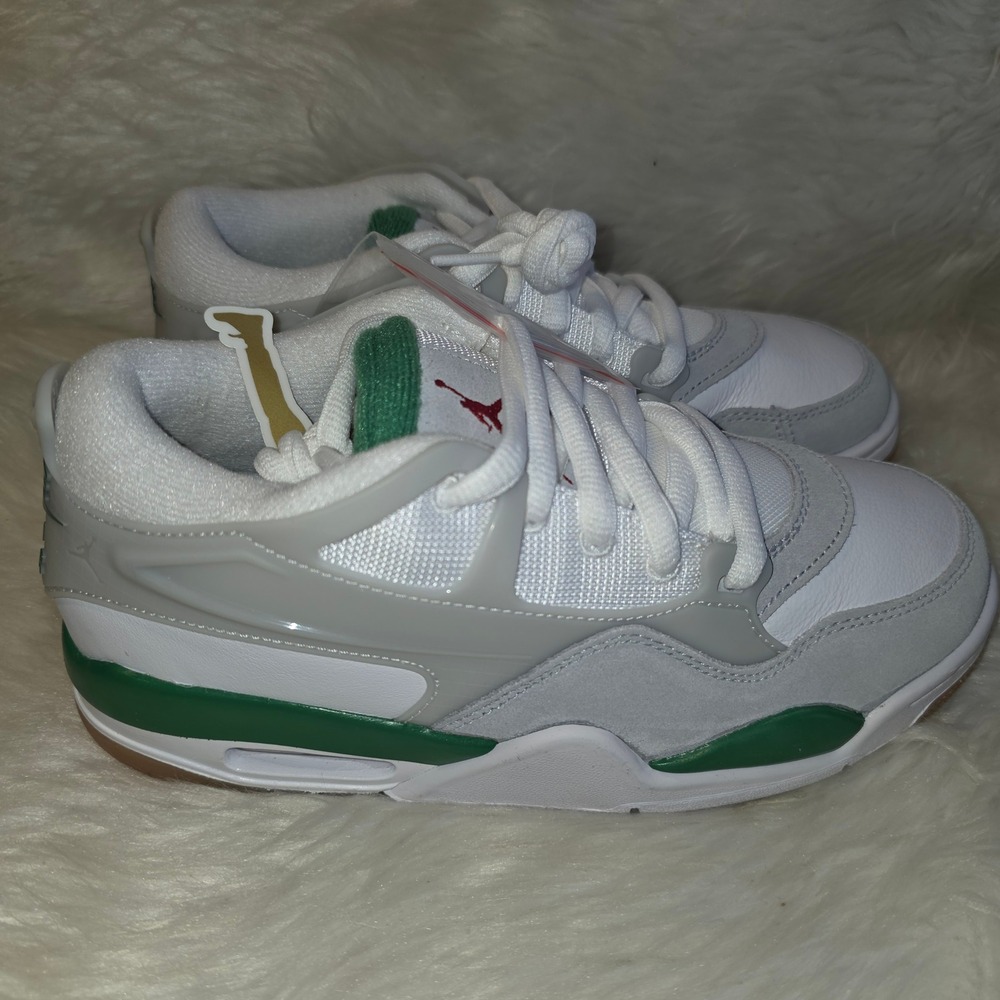 Air Jordan 4 RM GS Pine Green 5Y Women's 6.5 White Grey FQ7938-103 New
